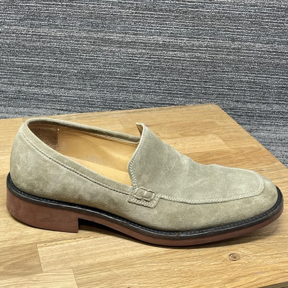 J Crew Shoes Mens 9.5 Brown Suede Slip On‎ Loafers Dress Oxfords Made in Italy